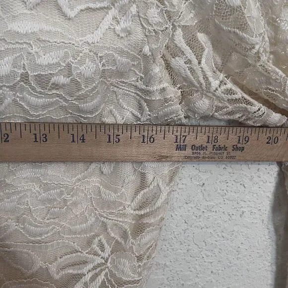 Vintage Y2K Lacey Top Women Large Feminine Ivory Coquette Bridgerton USA Made - Picture 7 of 8
